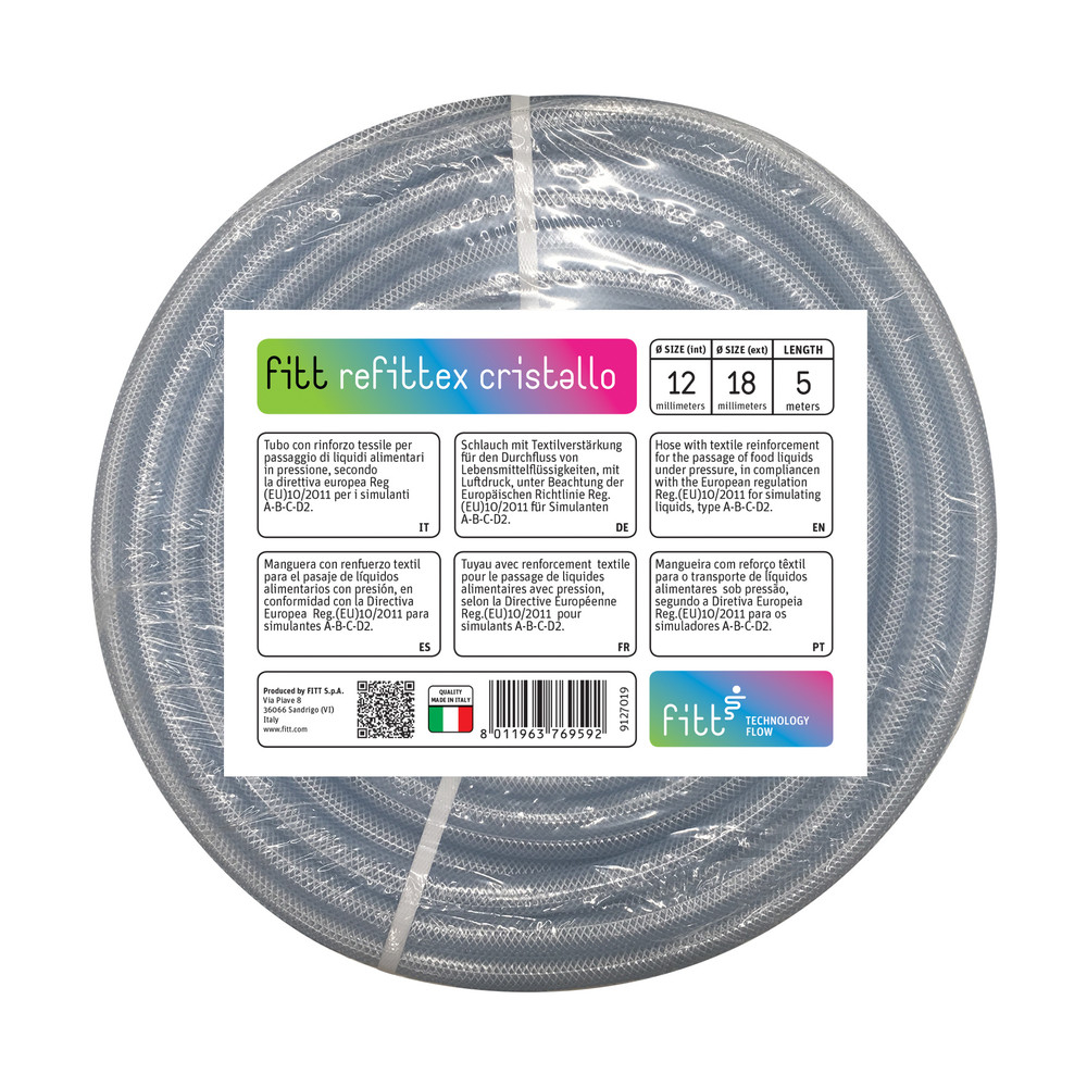 FITT REFITTEX CRISTALLO 12mm 5 m - Manguera certificada para Paso de Líquidos Al - Imagen 3 de 4