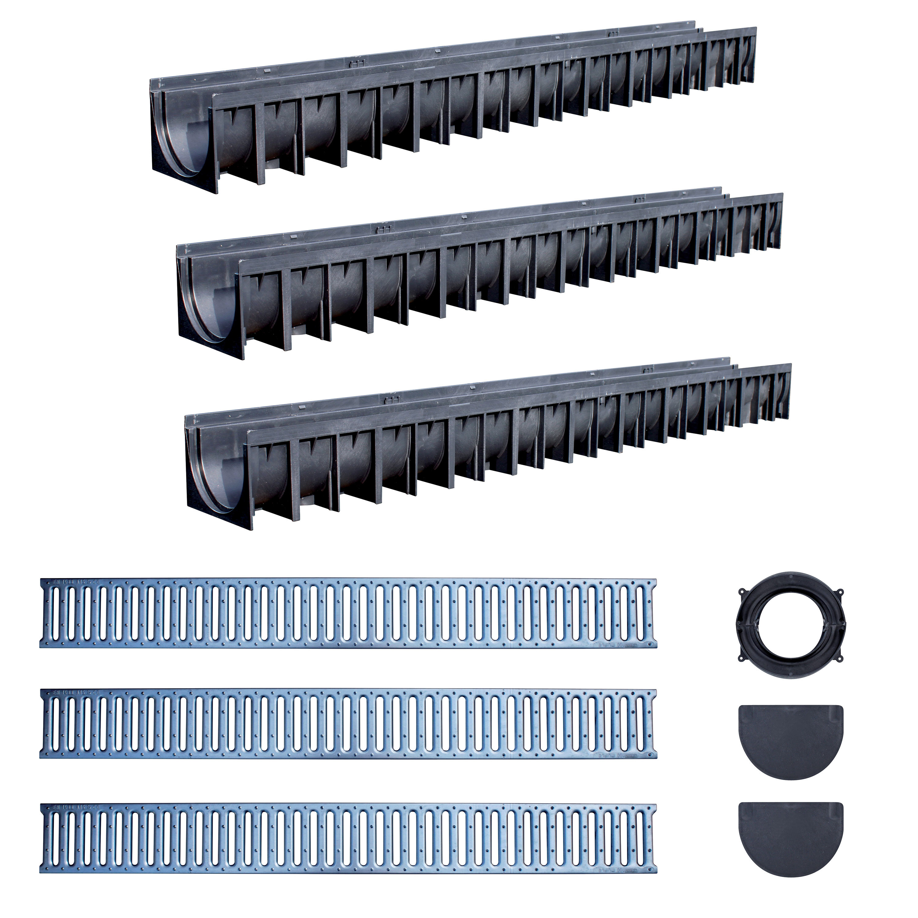 KIT CANIVEAU POUR GARAGE 3ML CANIVEAU +GRILLE + 1 SORTIE +2 FONDS