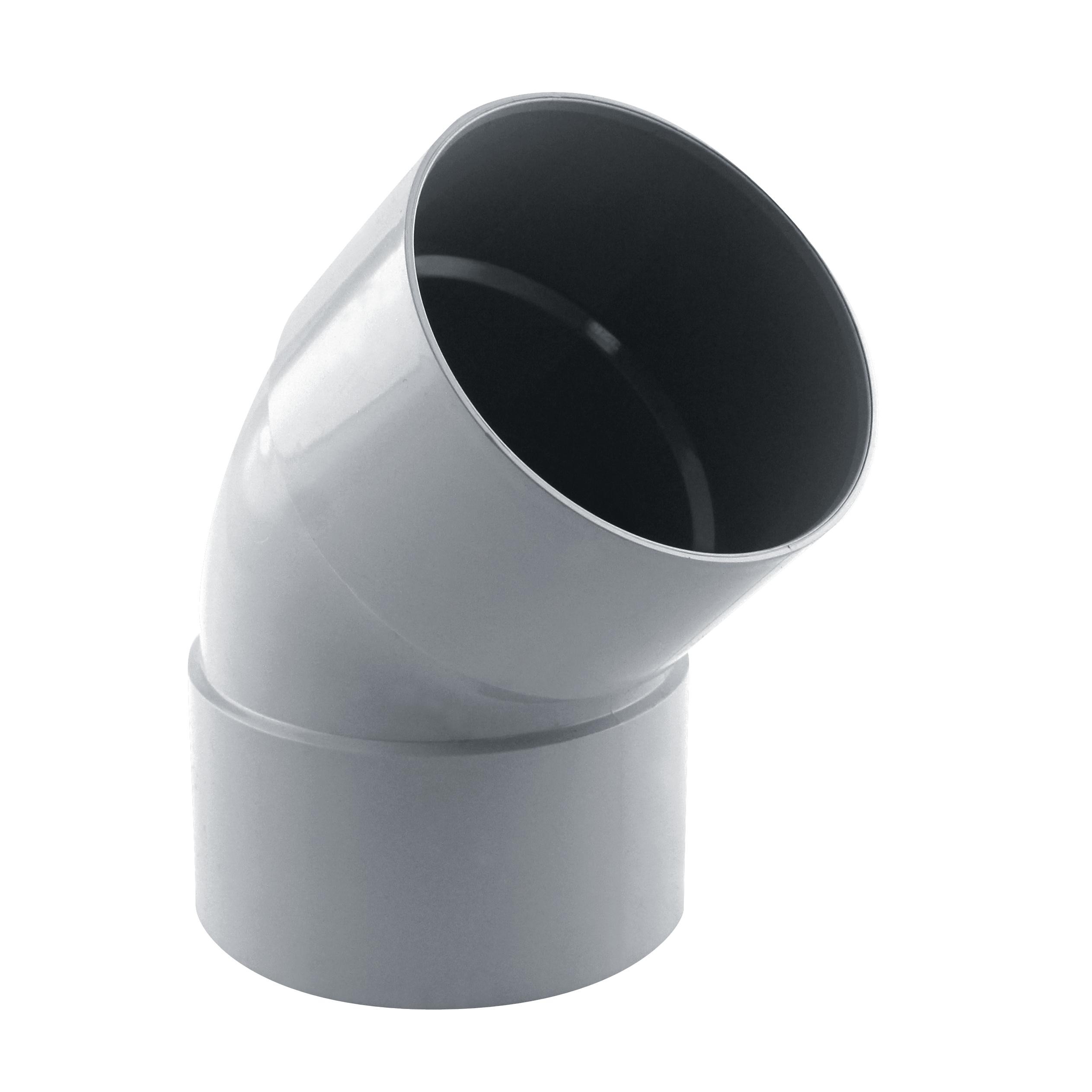 COUDE FxF 45° D.80 3.2 MM GRIS GOUTTIERE