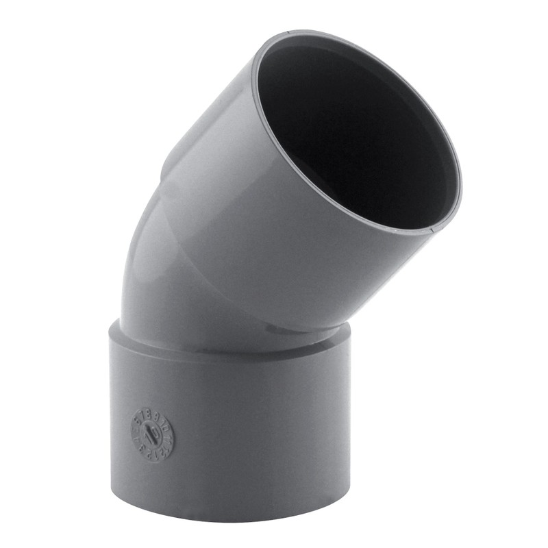 Coude PVC évacuation 45° femelle/femelle Ø40