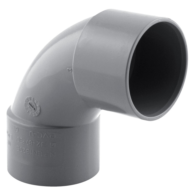 Coude PVC évacuation 87° femelle/femelle Ø32