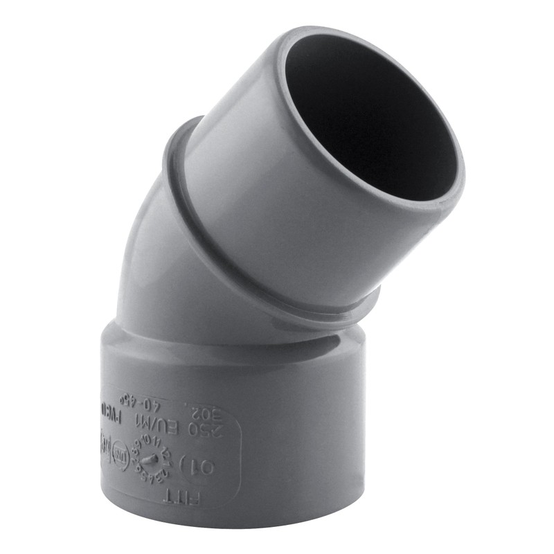 Coude PVC évacuation 45° mâle/femelle Ø40