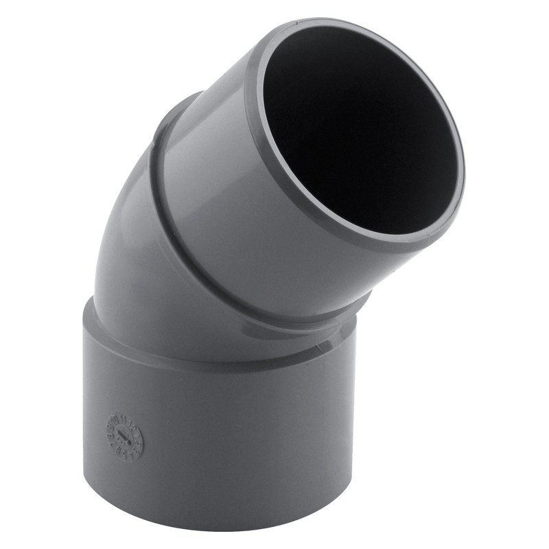 Coude PVC évacuation 45° mâle/femelle Ø50