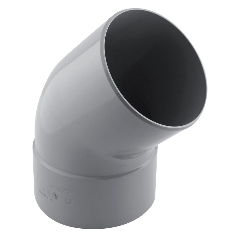 Coude PVC évacuation 45° mâle/femelle Ø125