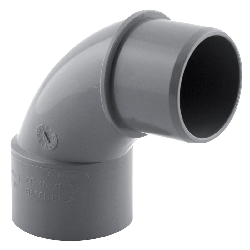 Coude PVC évacuation 87° mâle/femelle Ø32